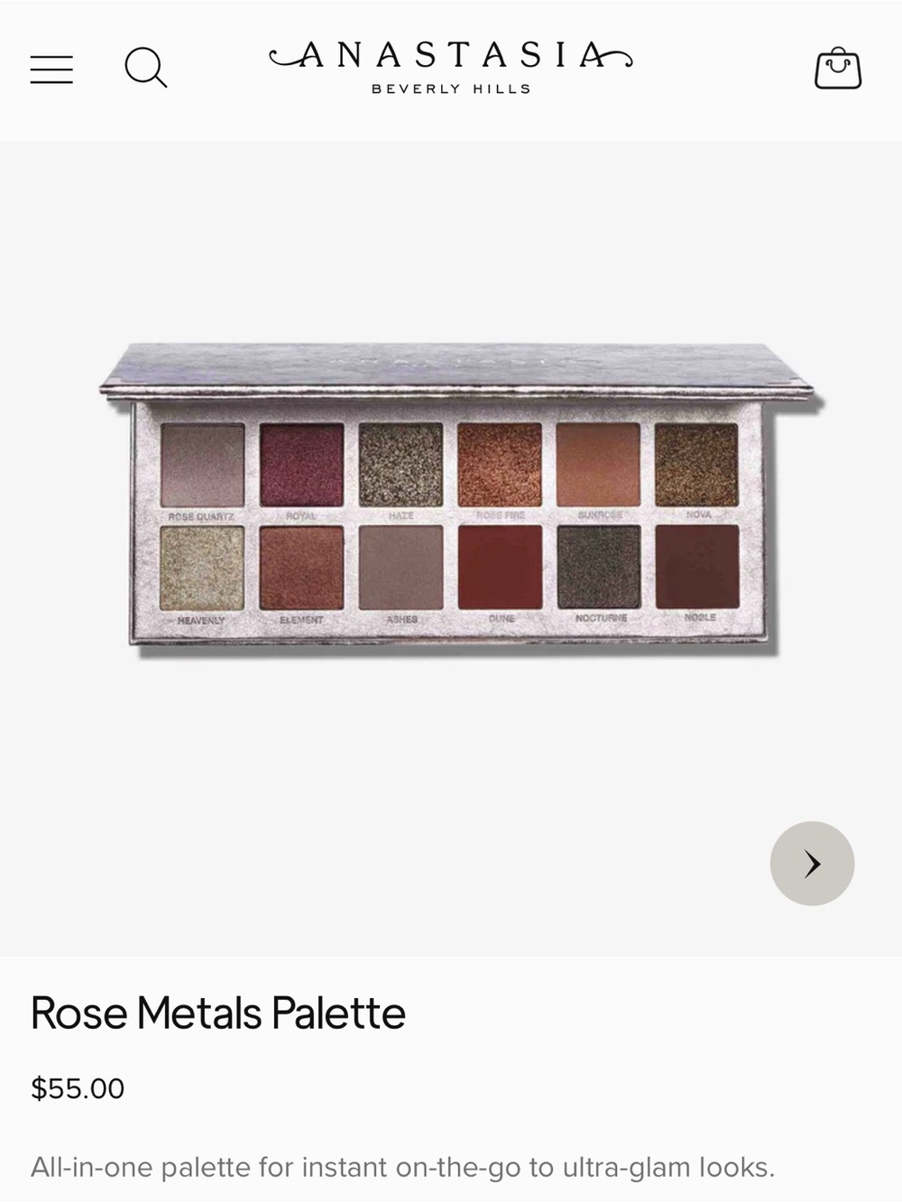 Anastasia Beverly Hills Rose Metals Palette - Rose, Bronze, Gold, Brown